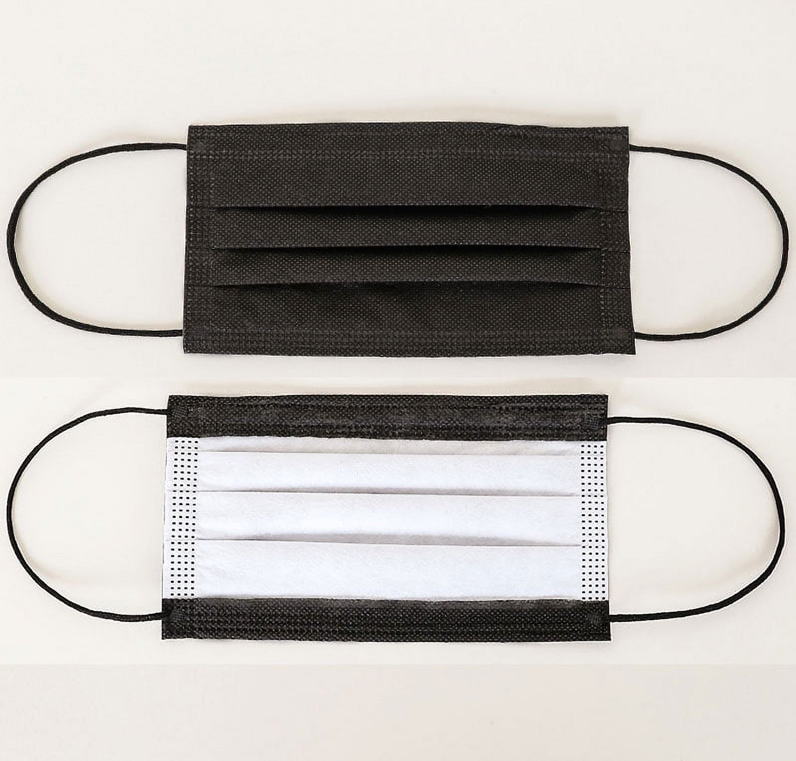 20100 Pack of 4 Layer Black Disposable Face Masks
