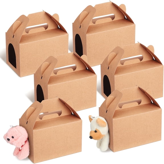 20/12-Pack Party Favor Boxes, Adopt A Pet Party Favors, Foldable Mini Treat Boxes, Paper, 3.5×3.5×5.5Inch, Ideal for Animal Theme Birthday Party, Wedding, Baby Shower, Anniversary