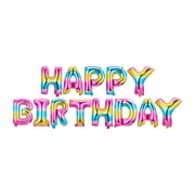Multicolor Happy Birthday Rainbow Foil Balloon Banner, 16 Pieces, by Way To Celebrate