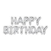Silver Happy Birthday Air-Filled Balloon Banner, 16 Pieces, by Way To Celebrate