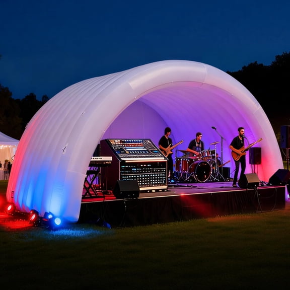 201513FT Inflatable Event Stage Tent with Built-in Blower, Dome Inflatable Stage Cover for Outdoor&Indoor Events, Fairs, Gatherings & Portable Stage Setups