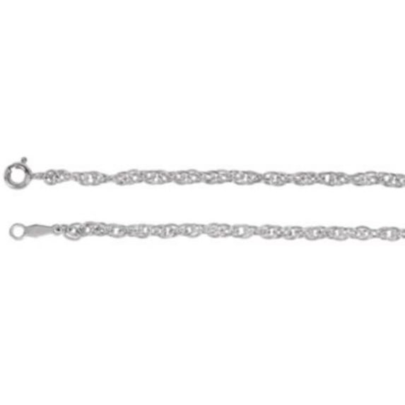 20" 2.5 mm Rope Chain in Sterling Silver