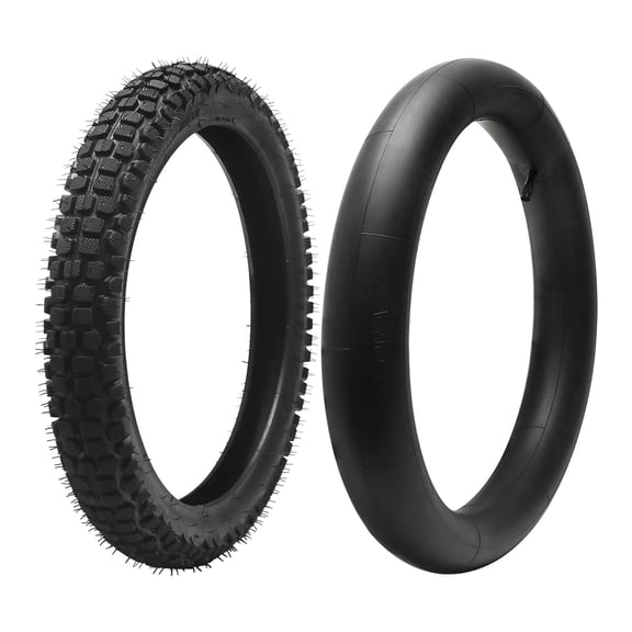 202.50 (64-406) Off-Road Mountain Bike Tire 20x2.5 with 202.2/2.4 Inner Tube, Heavy Duty Electric Bicycle Tire for E-Bike Scooter Folding Electric Bike Tricycle BMX Electric Motorcycle or Dirt Bike