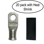 20 2 AWG Ring 5/16" Hole Tin Plated Copper Cable Lug Gauge With Heat Shrink