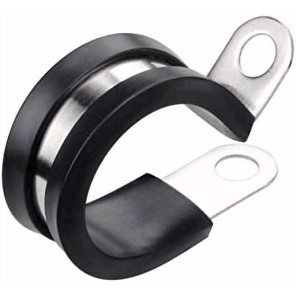 20 2 Stainless Clamp, Rubber Cushioned Insulated Clamp, Tube Holder for Tube, Pipe or Wire Cord Installation