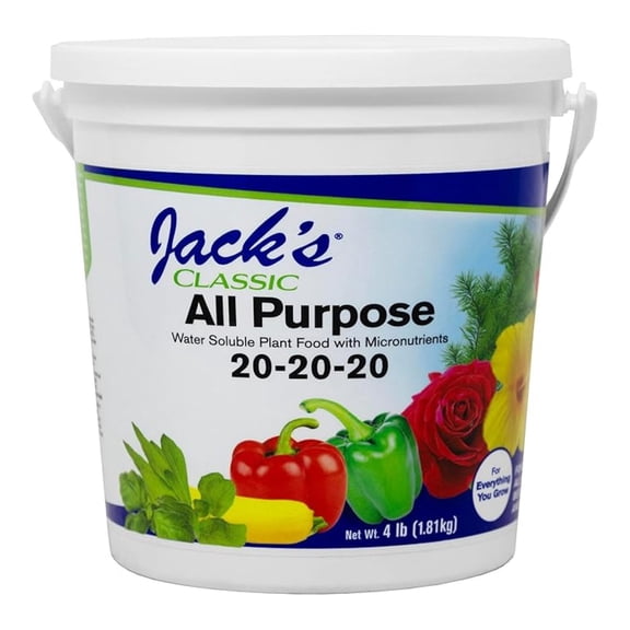 20-20-20 All Purpose Water-Soluble Fertilizer with Micronutrients to Provide General Growth on All Plants, 4lbs