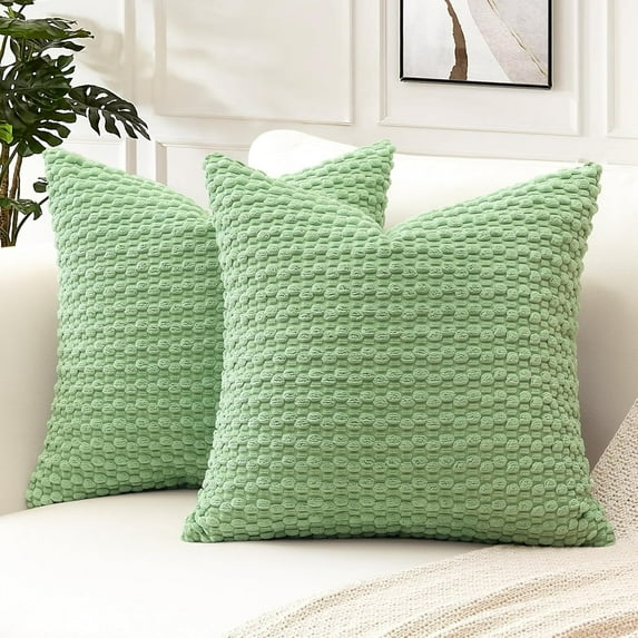 20×20 Inch Decorative Throw Pillow Cover Set, Soft Corduroy Fabric, Textured Solid Design, Comfortable Accent for Sofa Couch or Bed, Hidden Zipper Closure, 2 Pack