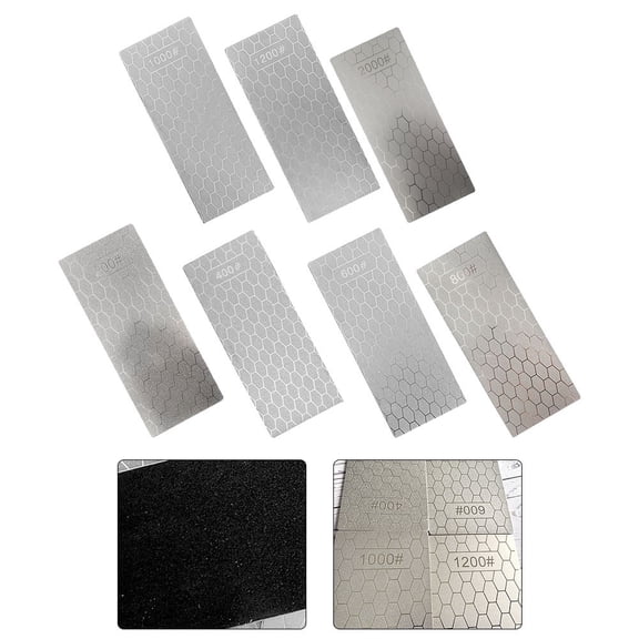 20-2000Grit Professional Diamond Grinding Knifes Sharpener Sharpening Stone Plate Diamond Grindstone Whetstone Kitchen Sharpener 2000 Smile Home