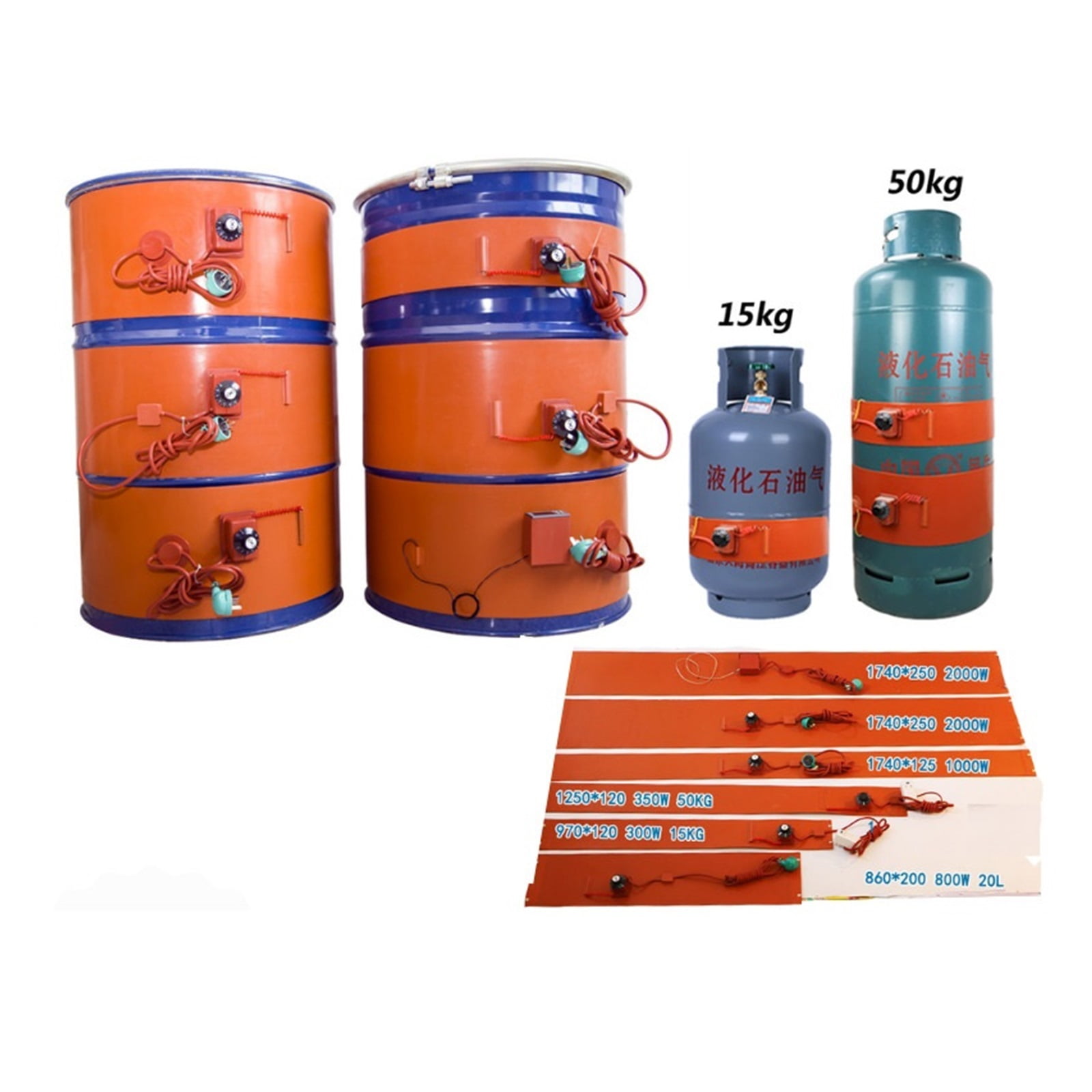 20200L Silicone Band Drum Heater Blanket Oil Biodiesel Plastic Metal