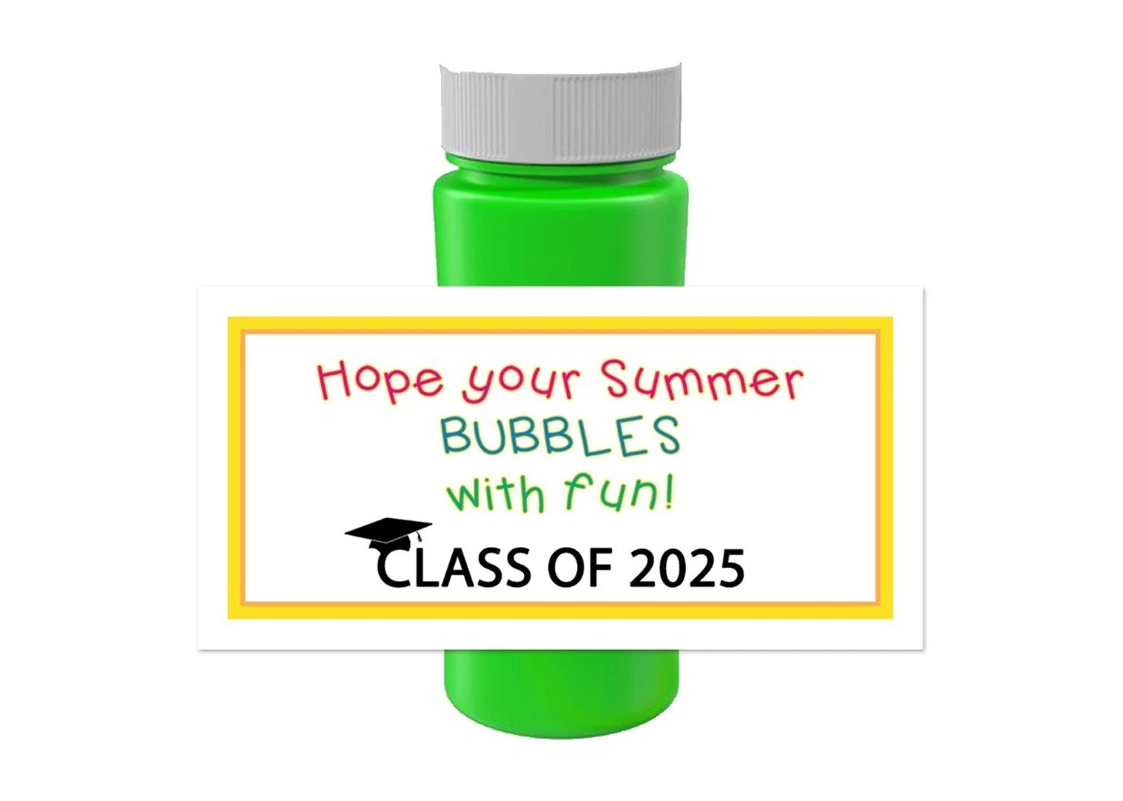 20 2025 Graduation Bubbles Labels Stickers Preschool Kindergarten Teacher Gifts