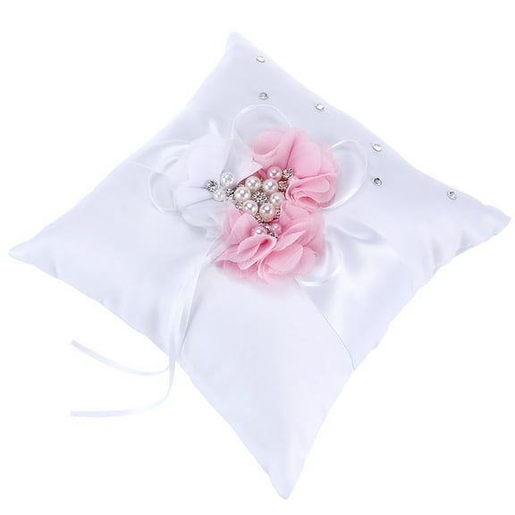 20x20cm Pink Ring Bearer Pillow for Wedding Ceremony, Elegant Accessory for Special Occasions