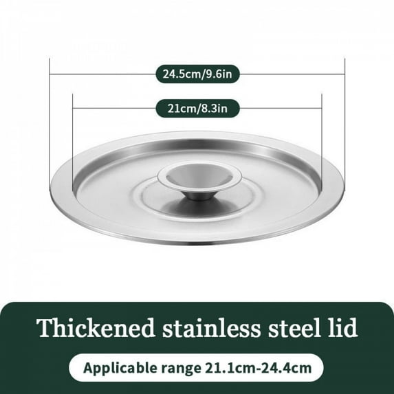 20/22/24cm Cookware Lid Cooking Pot Cover Wok Cover Frying Pan Lid Flat Pan Cover Stainless Steel Lid For Bowls Basins