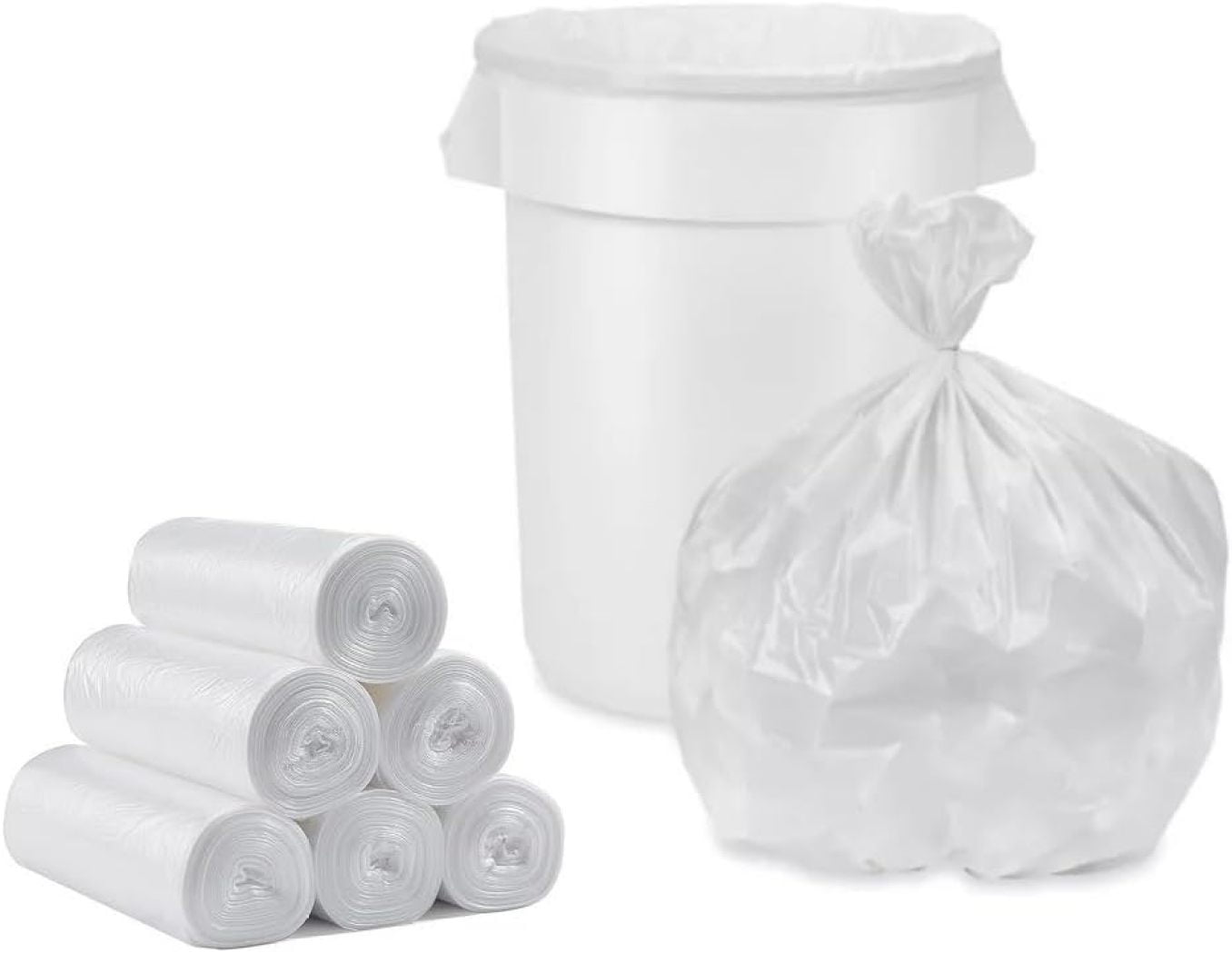 20-22 Gallon 14 Mic Clear Can Liners 30"x36" Tall Trash Bags for Kitchen Office, Home, School, Bath High Density Garbage Bags (100)