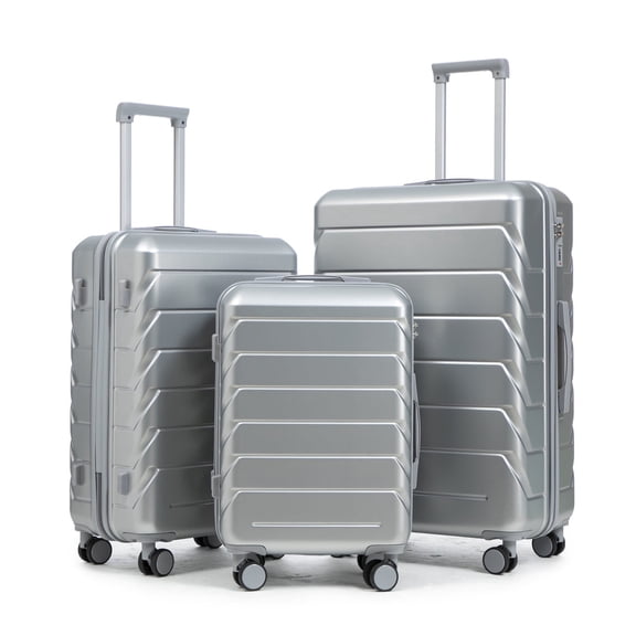 20"/24"/28" 3 pcs/set in ABS Spinner Wheel Luggage, Matching Color , With Combination Lock (Silver)