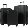 thumbnail image 1 of 20''24''28'' Hardshell Expandable Luggage Sets, 3 PCS Travel Suitcase with TSA Lock and 360° Silent Spinner Wheels, Carry-On Suitcase with Corner Protection for Women Men Weekender, Black, 1 of 9