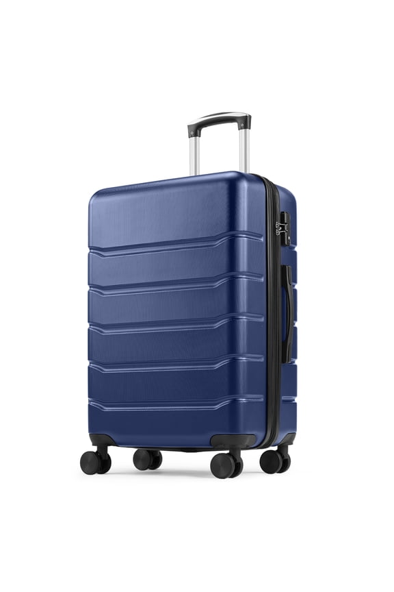 20-28 inch Luggage, Expandable Hardside Suitcase with Spinner Wheels, Blue,Black