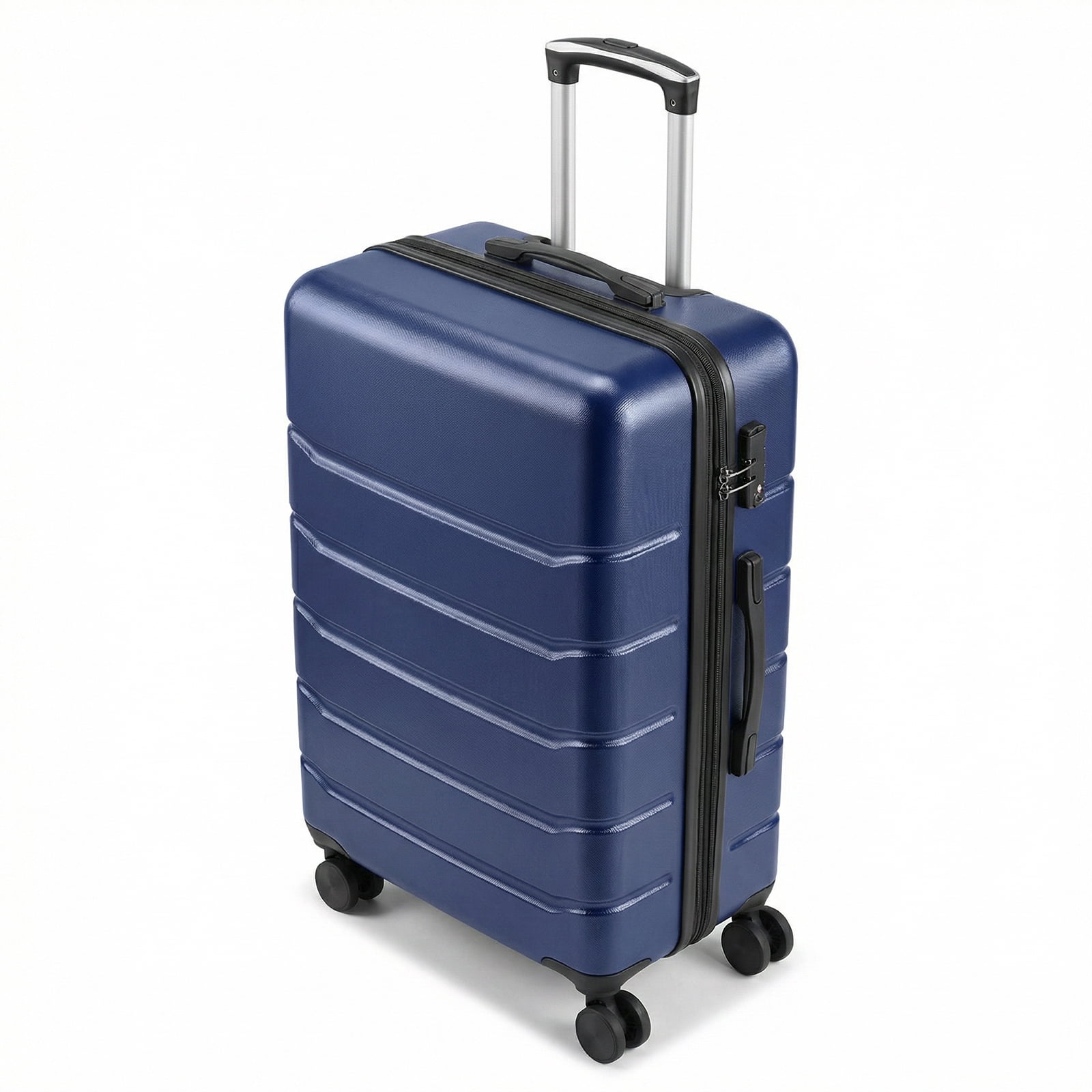 Alvantor 20-28 inch Luggage, Expandable Hardside Suitcase with Spinner Wheels, Blue,Black