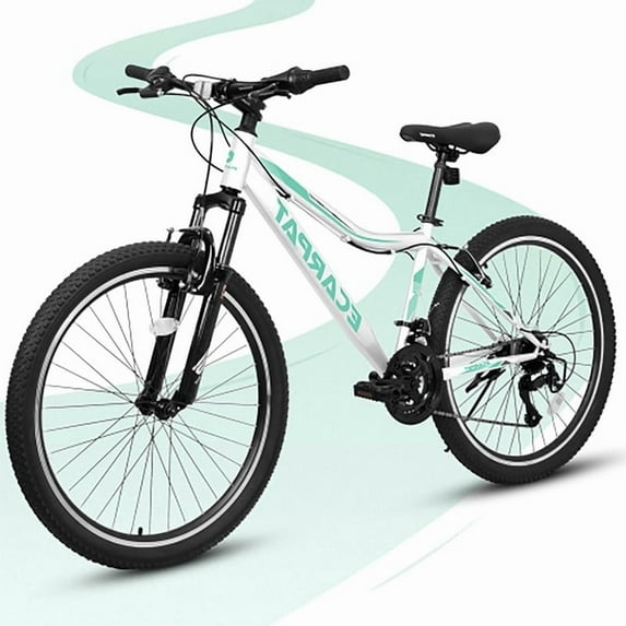 24 Inch Mountain Bike for Teenagers, High Carbon Steel Frame, Dual Full Suspension Mountain Bike, Mountain Tire, 21 Speed Mens Womens Outdoor Cycling, Birthday Gifts