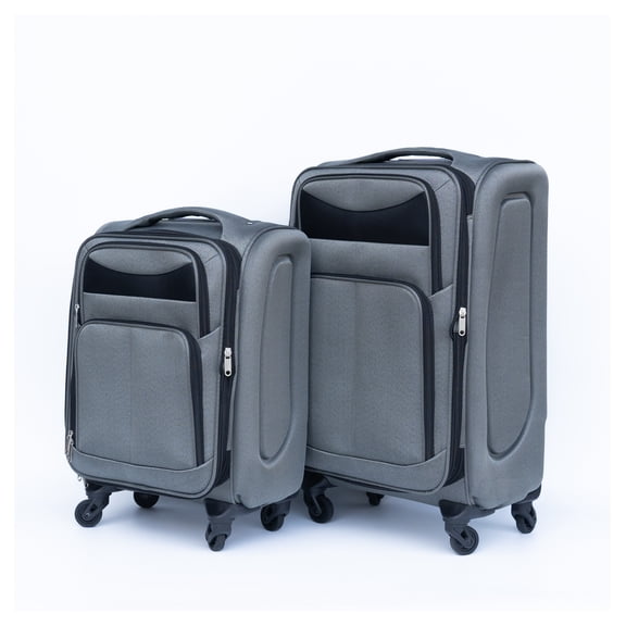 (20+24) Two-piece suitcase suitcase set trolley case without password lock universal wheel GRAY Gray + oxford fabric