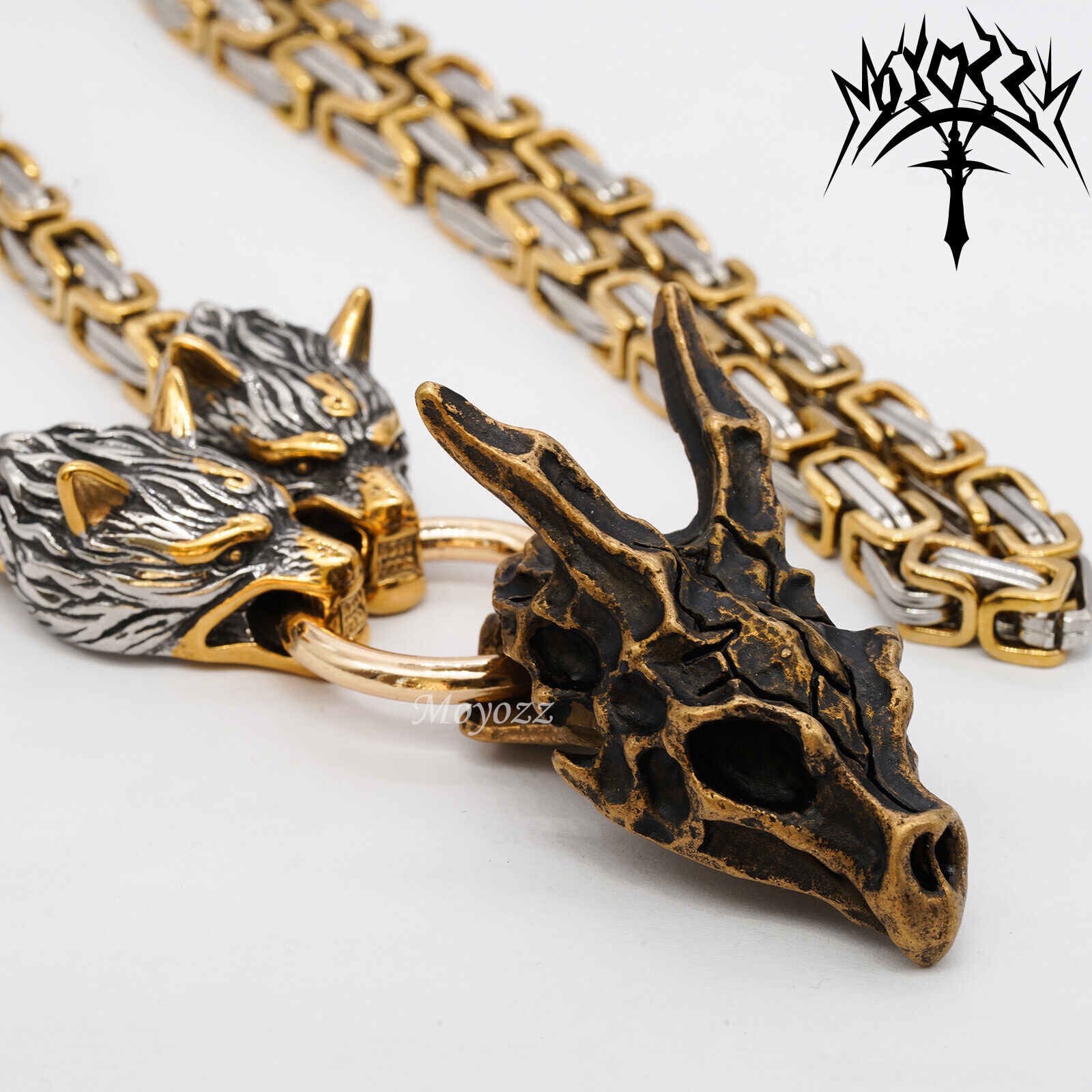 20/25/28 Cool Dragon Skull Stainless Steel Pendant Necklace For Men