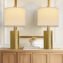 20.25" Small Single Table Lamp for Bedroom Modern Ceramic Nightstand Lamp Farmhouse Bedside Lamp Boho Living Room End Side Table Lamp, Green