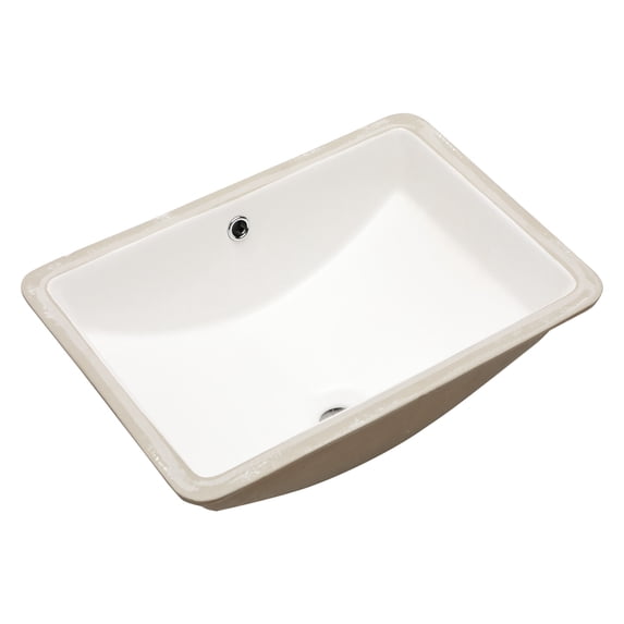20.25" X 15" White Ceramic Undermount Bathroom Sink with Overflow