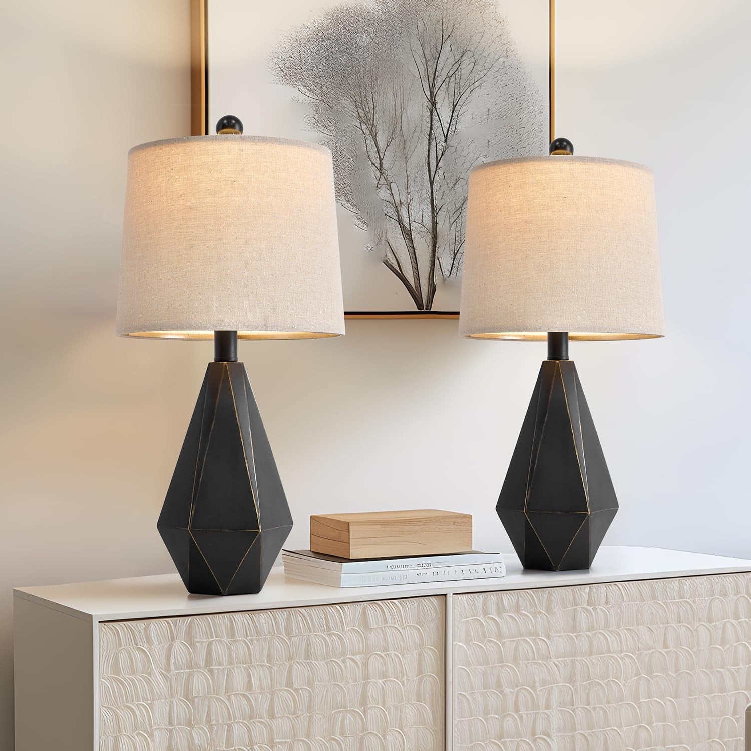 20.25'' Table Lamps Set of 2, Bedside Lamp for nightstand, Small ...