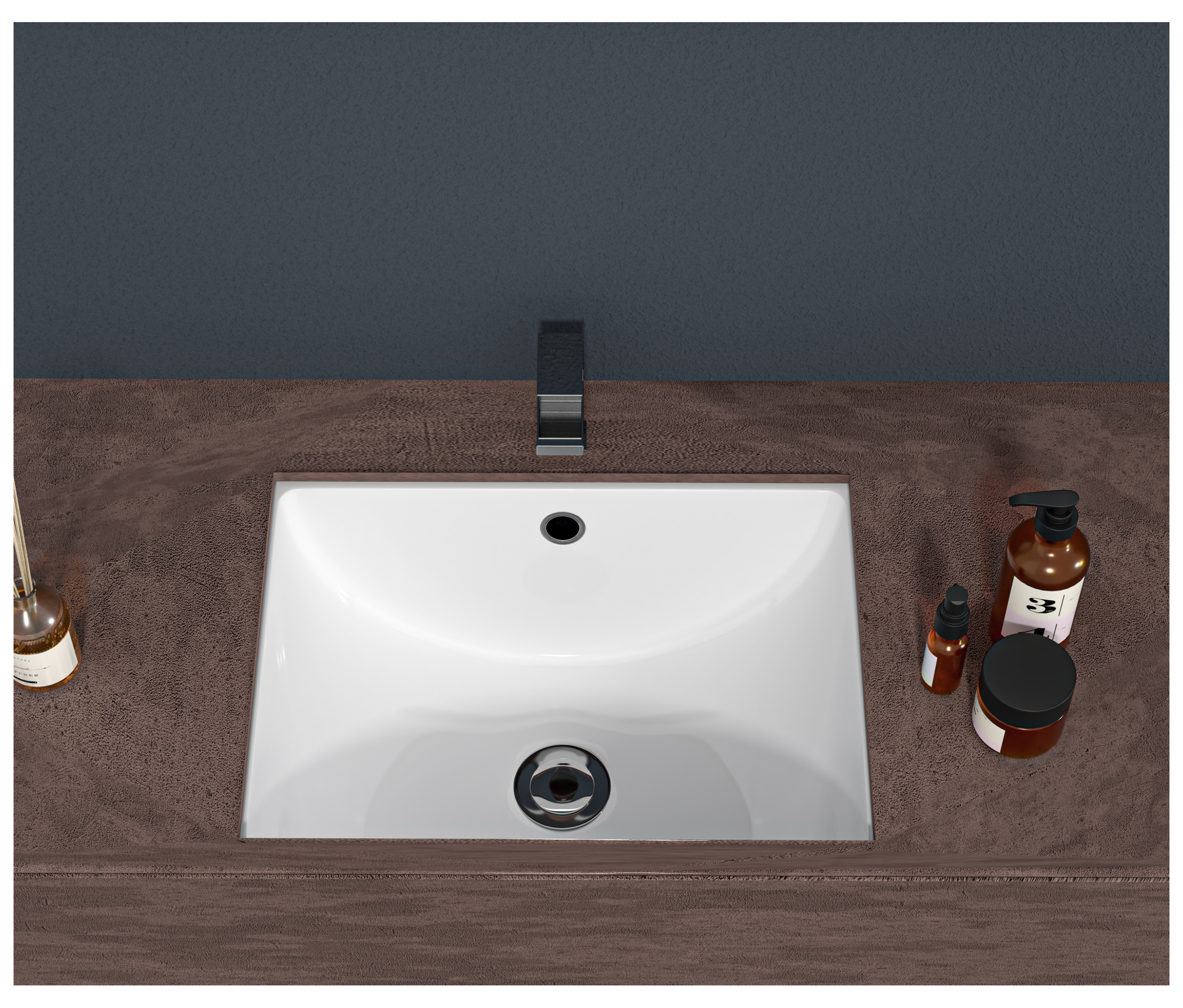 20.25"x15" White Ceramic Rectangular Undermount Bathroom Sink with ...