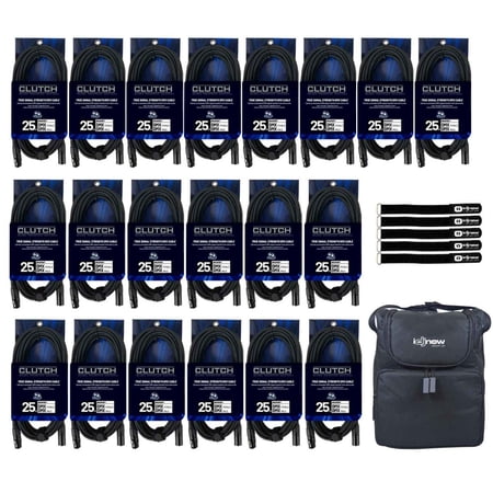 (20) 25FT Sure-Fit DMX Connecting Cables with Carry Case Accessories Package