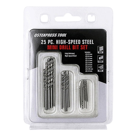 20/25Pcs Mini Twist Drill Bit Set with Plastic Box for Precisions Crafts Jewelry Making and Watch Repair Hole Drill Tool