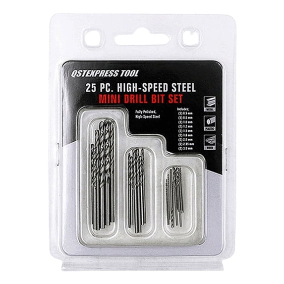 20/25Pcs Mini Twist Drill Bit Set with Plastic Box for Precisions Crafts Jewelry Making and Watch Repair Hole Drill Tool