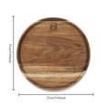 thumbnail image 1 of 20/25cm Acacia Wood Round Wooden Dinner Tray Easy To Clean, Pizza Salad Tray Fruit Dessert Tray, Snack Tray, Stackable, Reusable, 1 of 8