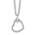 thumbnail image 1 of 20.25mm 925 Sterling Silver Polished and Twisted Love Heart Necklace 18 Inch Pendant Necklace for Women, 1 of 2