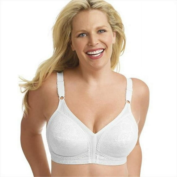 20-27 18 Hour Lace Wirefree Bra, Size 48D - White