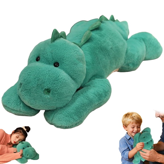 20/27.5 inch Green Dinosaur Weighted Stuffed Animals Large Sensory Plush Throw Pillow Toy Cute Hugging Toy Gifts for Kids & Adults