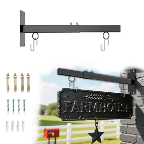 20"-28" Scalable Hanging Sign Bracket, Sign Brackets Hanging Sign Outside for Home Office Classroom