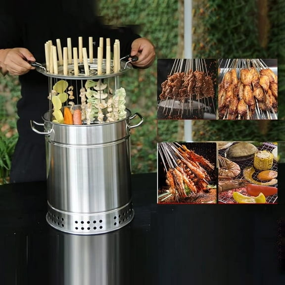 20-28 Smokeless Kebab Grill Machine, Vertical Rotisserie Oven,5-6 Minutes Quick b aking, Oil and Carbon Separated, for Indoor and Outdoor