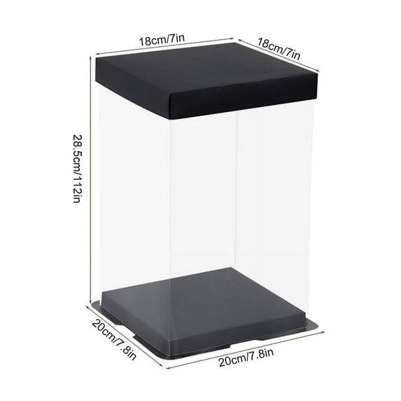 20/28cm Transparent Gift Boxes Artificial Rose Flower Bear Packaging Box DIY PVC Clear Toys Cake Box Wedding Birthday Decoration (B02,2pcs)