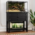 thumbnail image 1 of 20-29 Gallon Aquarium Stand, Heavy Duty Fish Tank Stand Cabinet Up to 660 LBS, Dual Tier Reptile Turtle Tank Stand with Charging Station and Anti-Tip Device, Black, 1 of 9