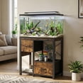 thumbnail image 1 of 20-29 Gallon Aquarium Stand with Power Outlet, Heavy Duty Metal and Wood Fish Tank Stand with 6-Leg Support & 4-Tier Open Storage Shelves, Stable Base for Reptile, Turtle & Fish Tanks, 1 of 7