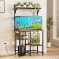 thumbnail image 1 of 20-29 Gallon Fish Tank Stand, Aquarium Stand with Power Outlet, Heavy-Duty Reptile Terrarium Stand Table with 6-Leg Support and 4-Tier Adjustable Storage Shelves, 1 of 8
