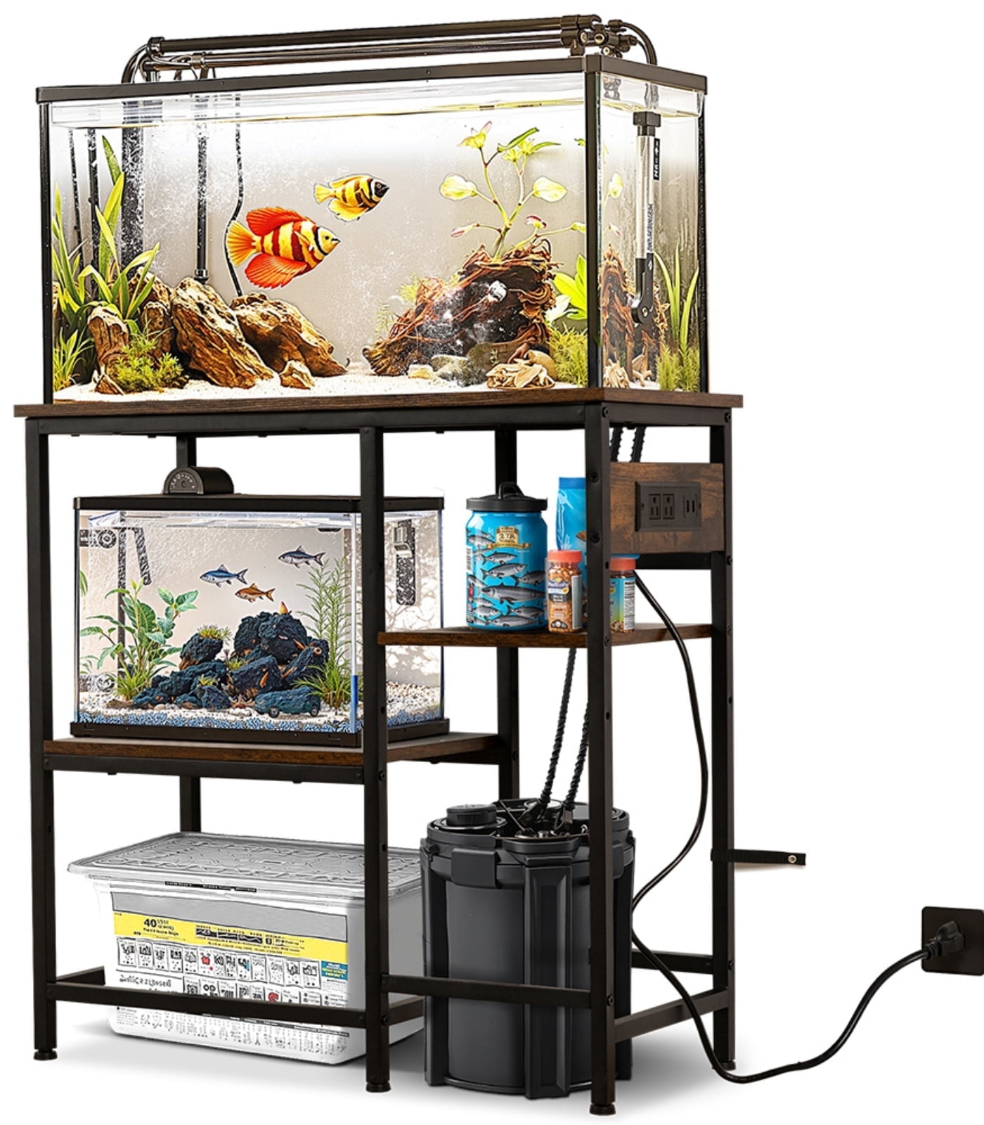 Aquarium Stands 5-10 Gallon Fish Tank Stand With Plant Shelf Metal Aquarium  Stand With 10 Gallon Aquarium, image size:1400x1600