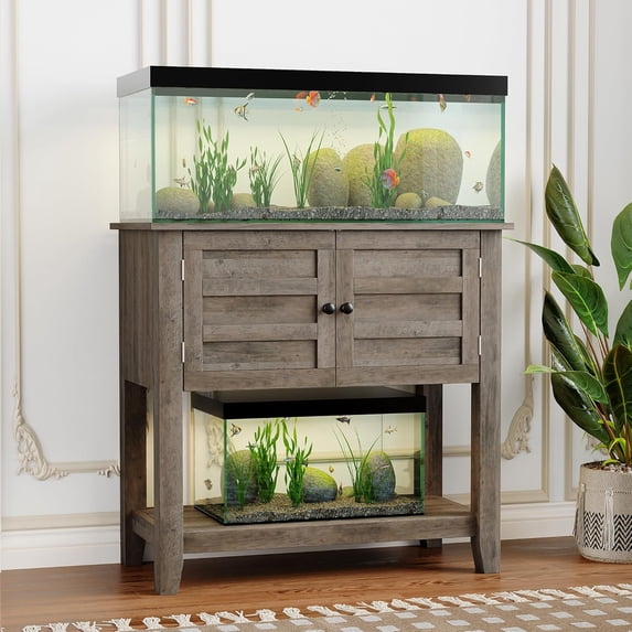 20-29 Gallons of Aquarium Bracket with Charging Station and 660 Pounds of Heavy Fish Tank Bracket with Door for Storing Reptile Turtle Tanks