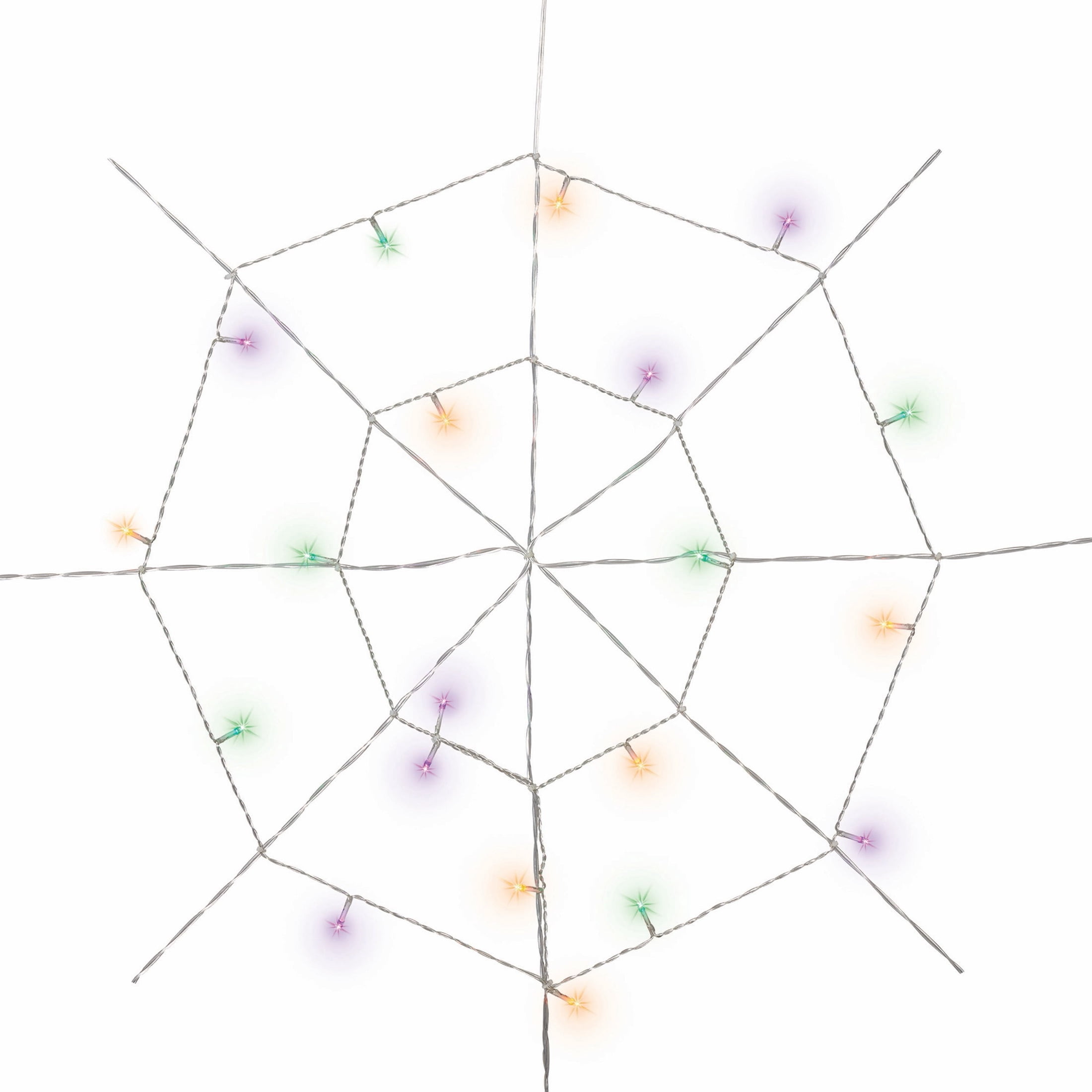 Indoor 20-Count Battery-Operated LED Spider Web Lights, Multicolor, 2', Halloween by Way To Celebrate