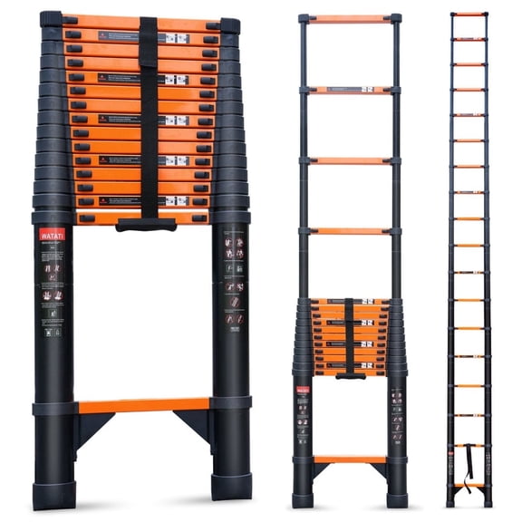 20.3-FT lightweight portable telescopic ladder with 330-pound load capacity, Multi-Purpose collapsible aluminum alloy telescopic ladder , suitable for rooftops, RVs, and outdoor use