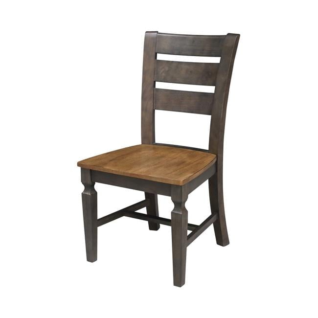 Vista Hickory and Washed Coal Ladderback Side Chairs