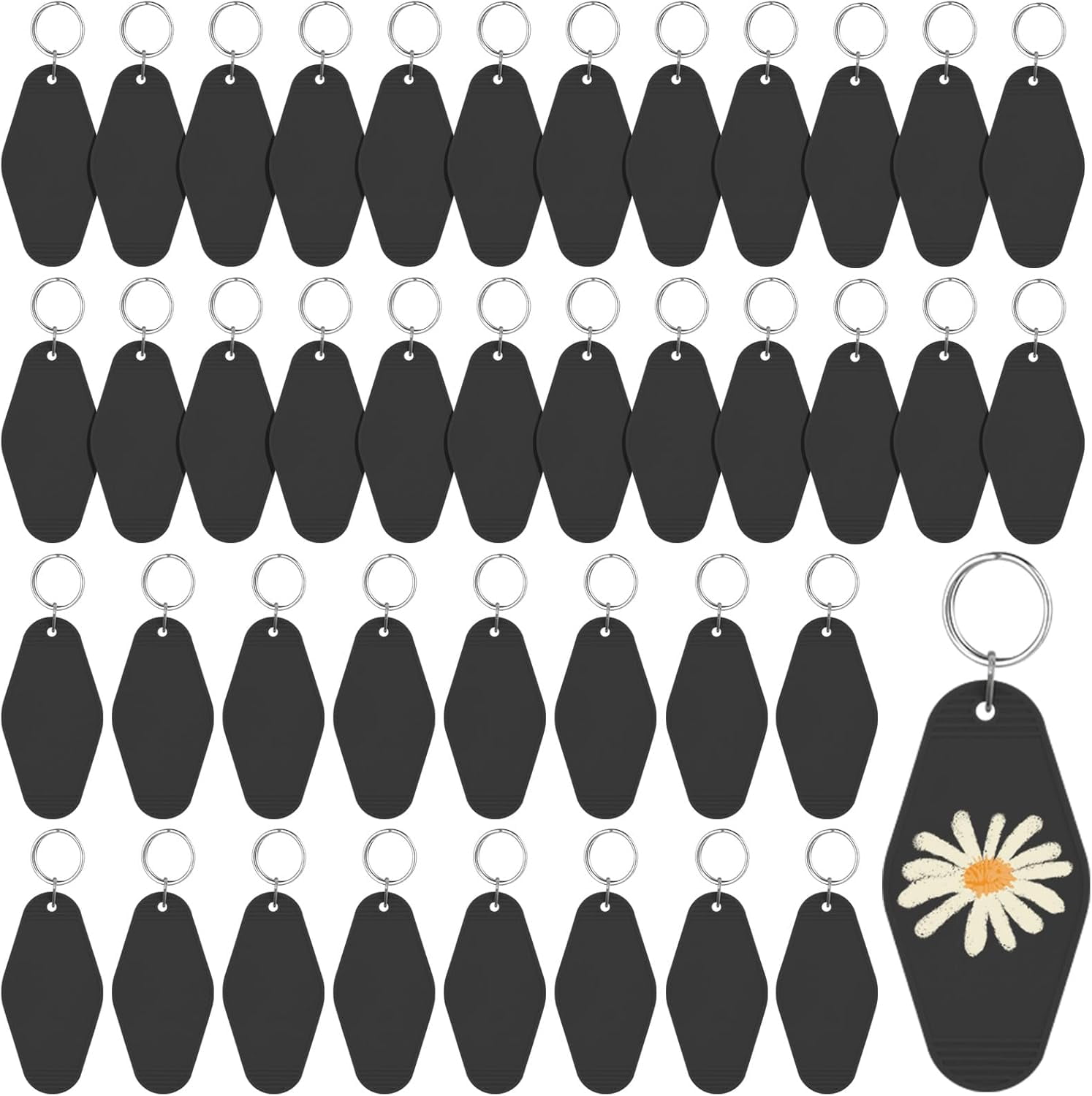 20/30/40/80 PCS Hotel Keychain Blank with Key Rings, 60 Colors Motel Key Chains for DIY Keychains