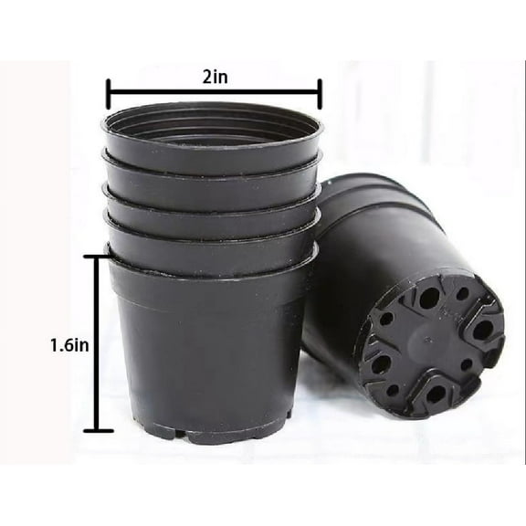 20,30,40 New 2 Inch Plastic Nursery Pots ~ Pots are 2-4 Inch Round at The Top and 1.6-3.15 Inch Deep Color: Black,White