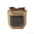 thumbnail image 1 of 20/30/50pcs Hexagonal Candy Box with PVC Opened Window White Cardboard Kraft Paper Gift Packaging Wrapped Ribbon Cake Box (Kraft Paper,20pcs,10*10cm), 1 of 6