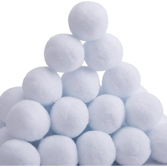 20/30/60 Pcs Fake Snowballs for Kids - 2 Inch Indoor Snowball Fight Balls - Artificial Snowballs for Outdoor Snow Fight and Christmas Tree Decorations